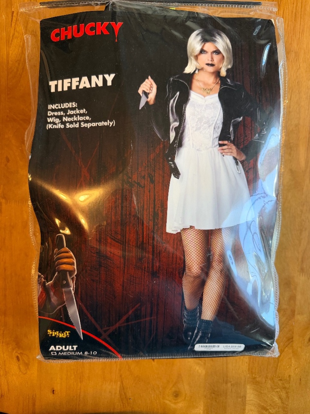 Spirit Halloween Tiffany Bride of Chucky Costume Adult Medium 8-10 with Tights